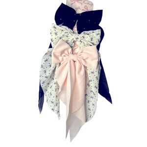 Hair Bow Accessories 3-Pack Cream, Pink, Black Clip Style Closure